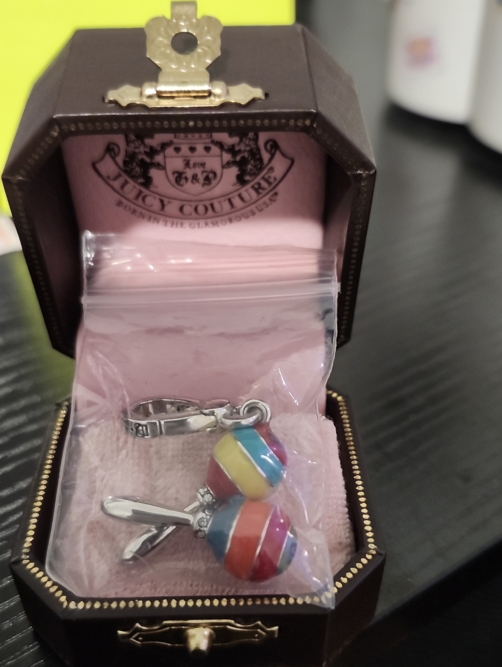 Juicy Couture Colorful Striped Maraca  Charm